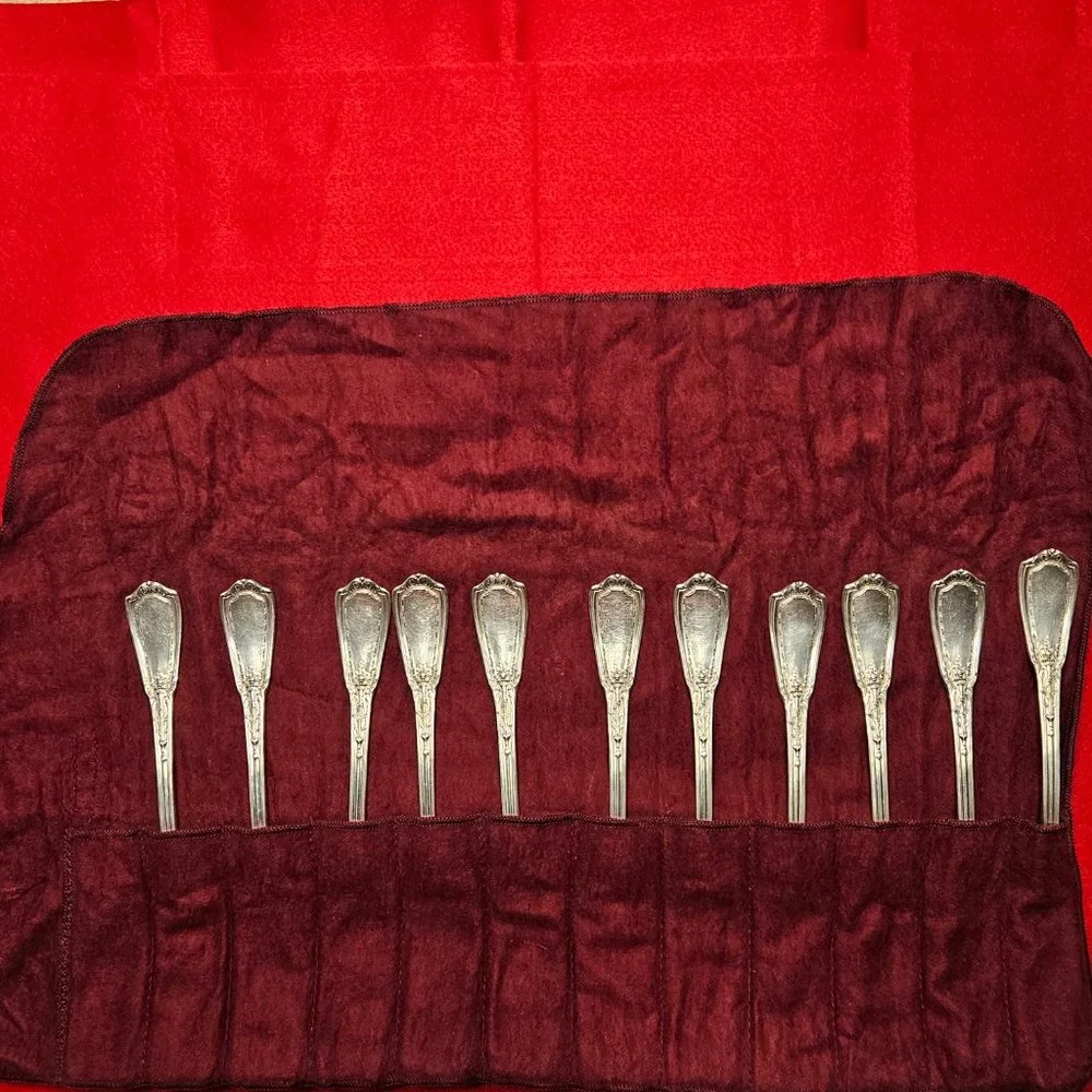 Reed & Barton Silver-Plate Silverware Lot of 11 Dinner Forks w/silvercloth -RARE